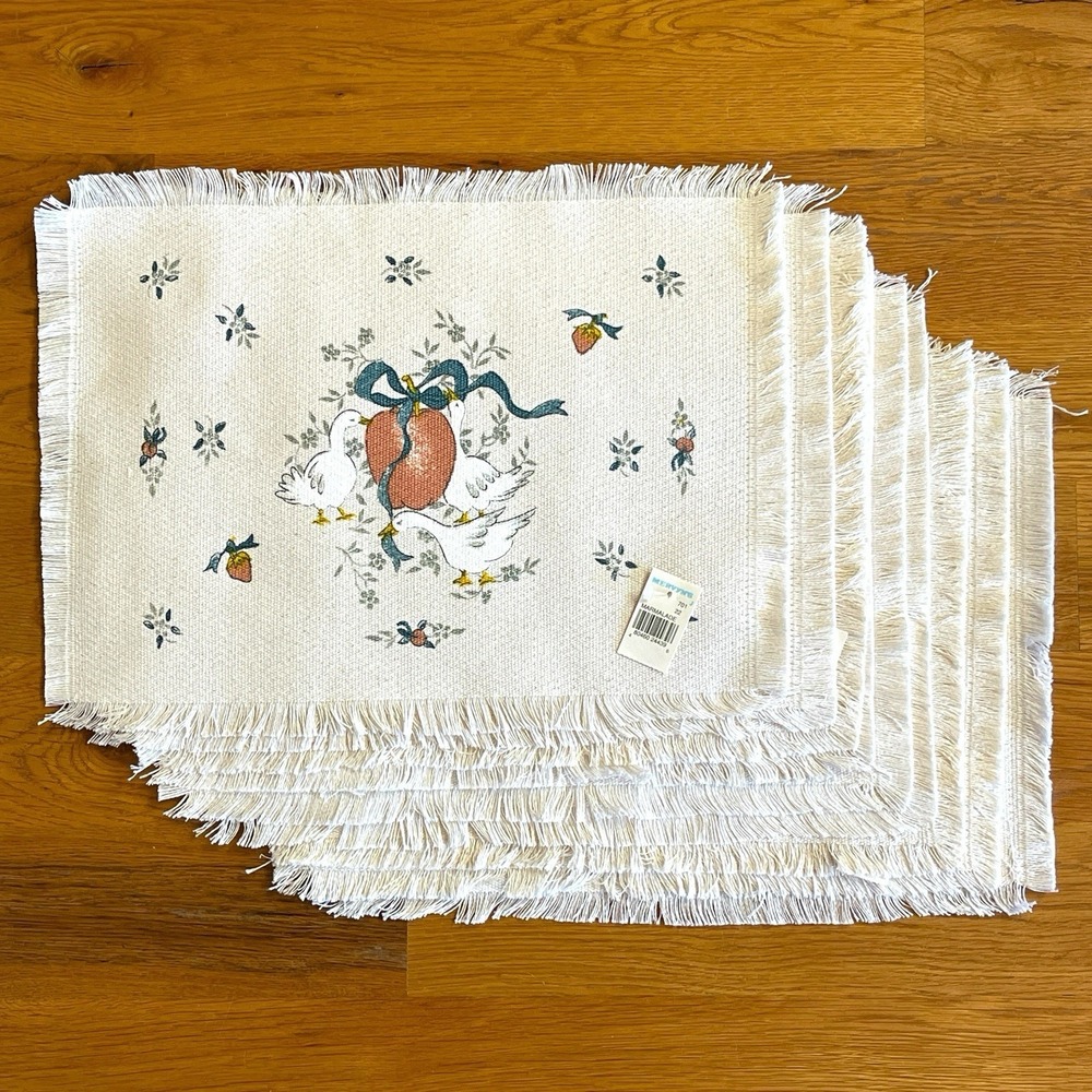 NOS International Marmalade Goose Rectangular Placemats Set Of 9 Cottagecore